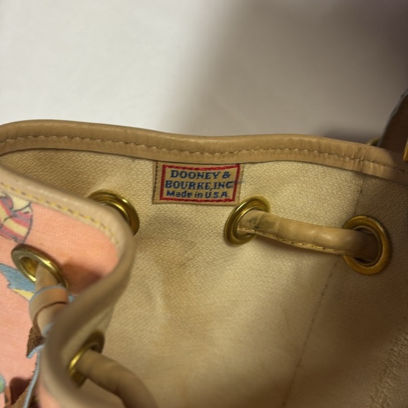 Dooney & Bourke Pink Miami Drawstring Bucket Sling Bag Backpack Y2K Vintage - Picture 10 of 10